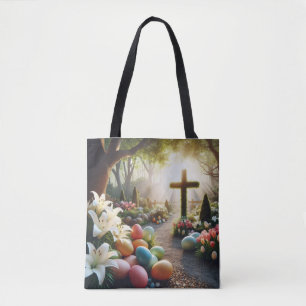 Cross/Easter egg/Lilly Tote Bag