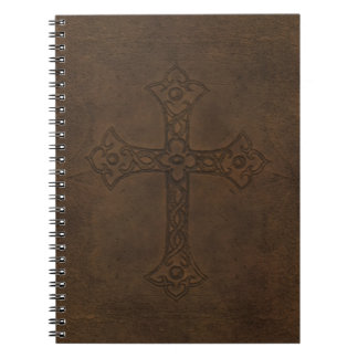 Cross Embossed Leather Notebook