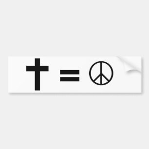Cross, Equals, Peace Symbol Bumper Sticker