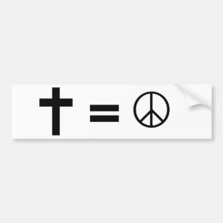 Cross, Equals, Peace Symbol Bumper Sticker