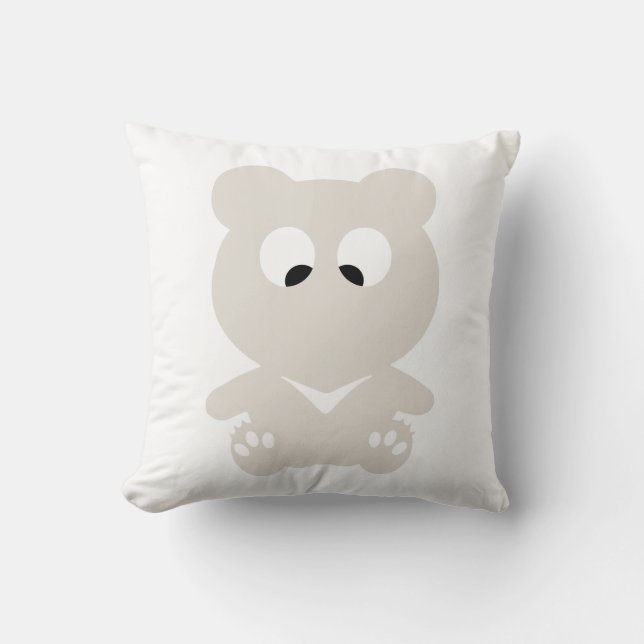 Cross Eyed BEAR Throw Pillow (Front)