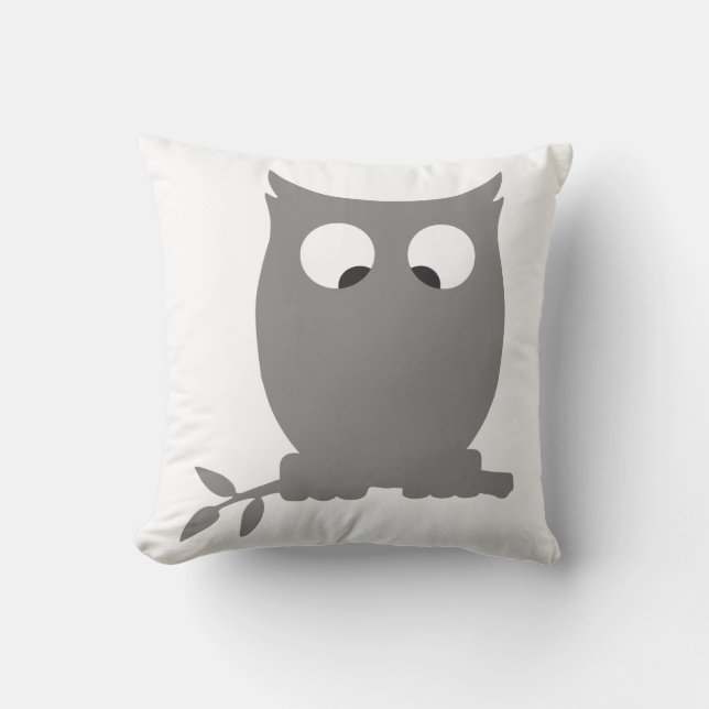 Cross Eyed OWL Throw Pillow (Front)