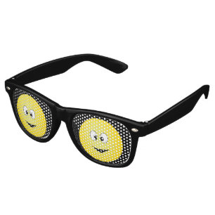 Cross Eyed Smiling Face Retro Sunglasses