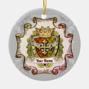 Cross Family Crest Surname custom ornament