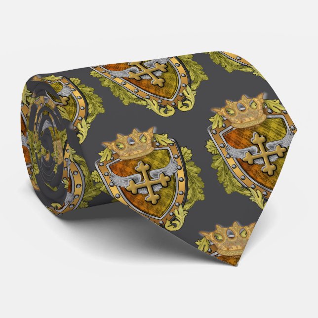 Cross Family Crest  Tie (Rolled)