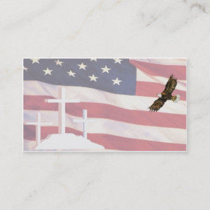 Cross & Flag BC w eagIe 5-10 Business Card