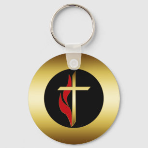 CROSS & FLAME KEYCHAIN