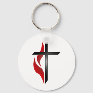 CROSS & FLAME KEYCHAIN