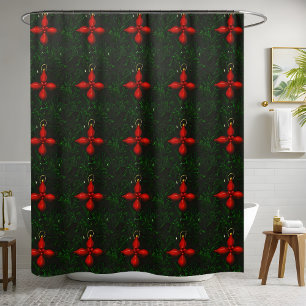 Cross Flower Pattern Christmas Seasonal Bath Decor
