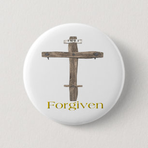 Cross forgiven 2 inch round button