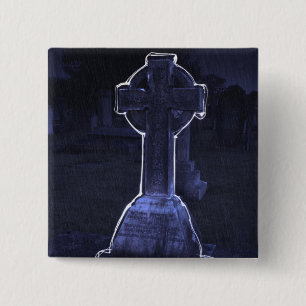 Cross Gravestone Button