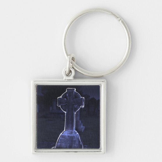 Cross Gravestone Key Chain (Front)