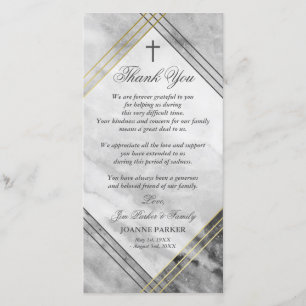 Cross & Grey Marble - Sympathy Thank You Card