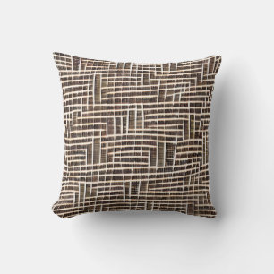 Cross hatch Brown Throw Pillow