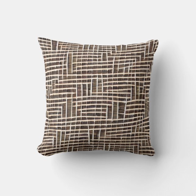Cross hatch Brown  Throw Pillow (Front)