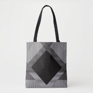 Cross-Hatch Op Art Tote