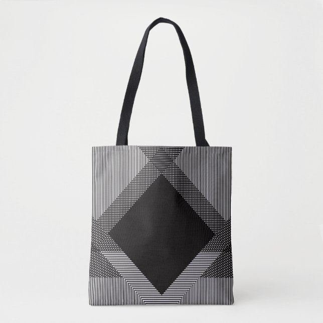 Cross-Hatch Op Art Tote (Front)