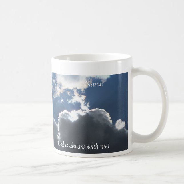 Cross in Clouds Personalized mug (Right)