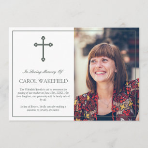 Cross In Loving Memory Photo Announcement