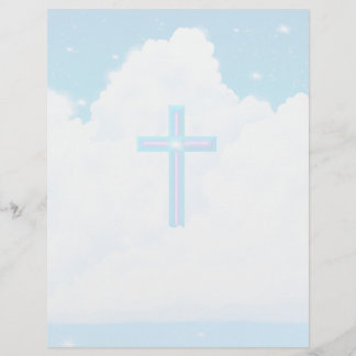 Cross in the Clouds -  8.5" x 11" Stationery Sheet