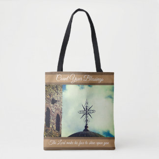 Cross in the Skies, God  Blessings Tote Bag