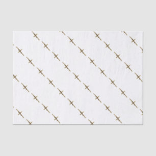 Cross Jesus Christ gold horizontal Tissue Paper