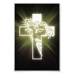 Cross Jesus Face Photo Print