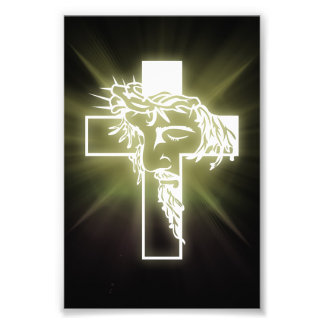 Cross Jesus Face Photo Print