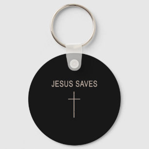Cross Jesus Save Minimalist Christian Faith Religi Keychain