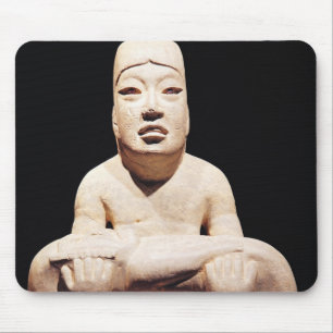 Cross-legged figure holding a baby, Olmec Mouse Pad