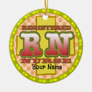 Cross Letters  RN Nurse ornament