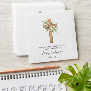 Cross Lily Memorial Funeral Seed Envelope