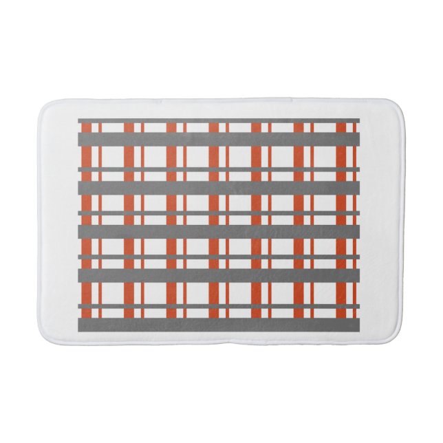 "Cross Line Pattern Bathmat – Modern Geometric  (Front)