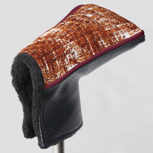 Cross lines and rusty square notch golf head cover (3/4 Front)