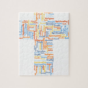 Cross made of words jigsaw puzzle