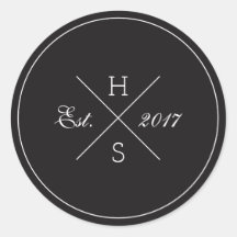 Cross Monogram Round Sticker