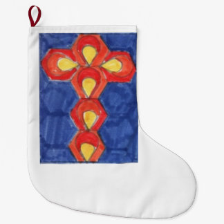 Cross Motif Christmas Stocking