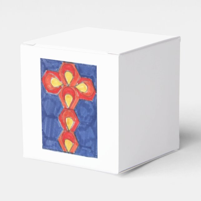 Cross Motif Cube Gift Box (Front Side)