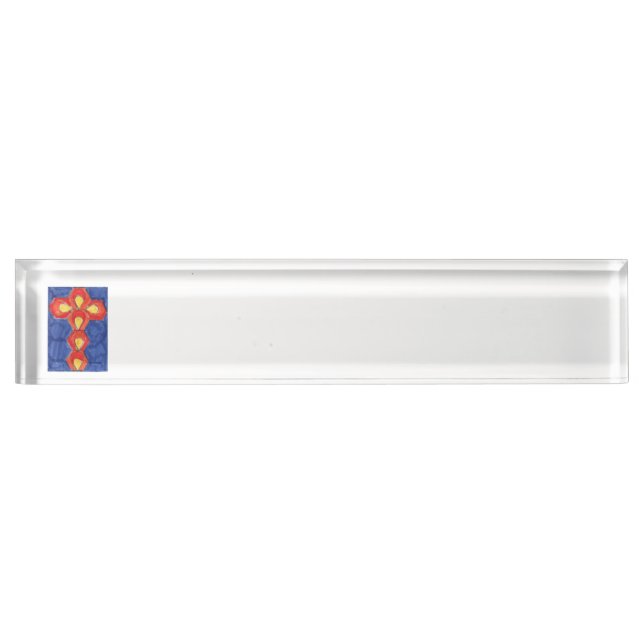 Cross Motif Desk Name Plste Nameplate (Front)