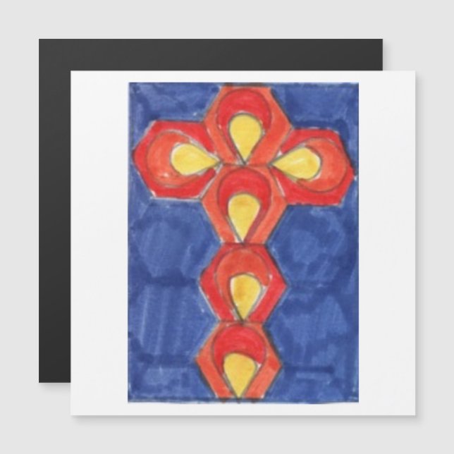 Cross Motif Magnetic Card (Front/Back)