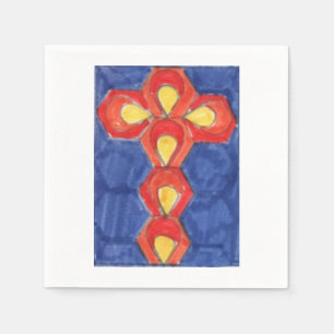 Cross Motif White Paper Napkins