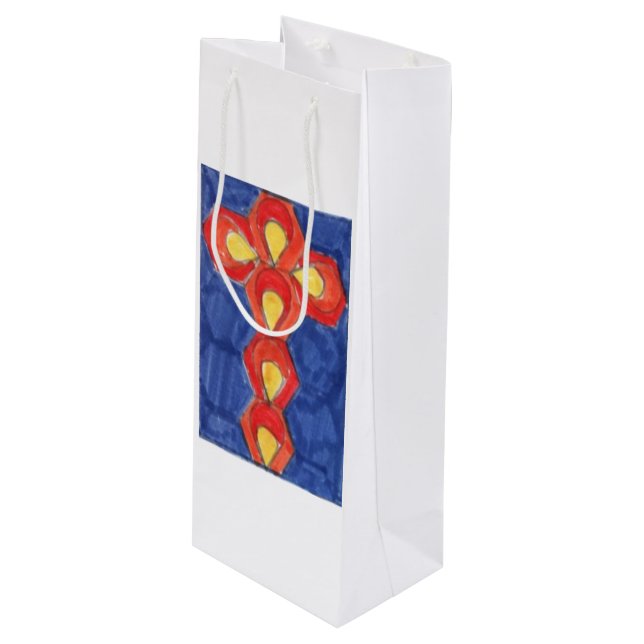 Cross Motif Wine Gift Bag (Front Angled)