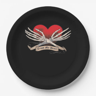 Cross My Heart (Hope To Die) - Skeleton Hands Hear Paper Plate