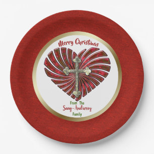 Cross-My-Heart Personalized Christmas Paper Plate