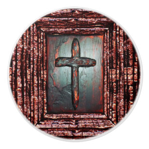Cross of Blood Ceramic Knob
