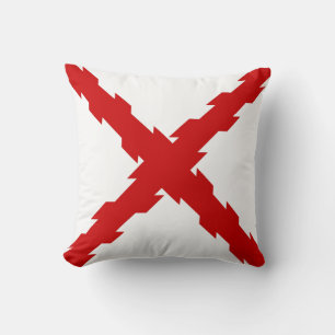 Cross of Burgundy Flag Throw Pillow