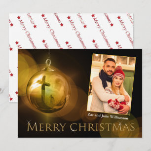 Cross of Christ Ornament Reflection Gold Photo