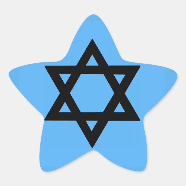 Cross of David on Sky Blue Background Star Sticker (Front)