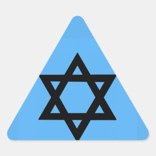 Cross of David on Sky Blue Background Triangle Sticker