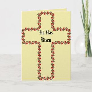 Cross Of Flowers Easter Greeting Card